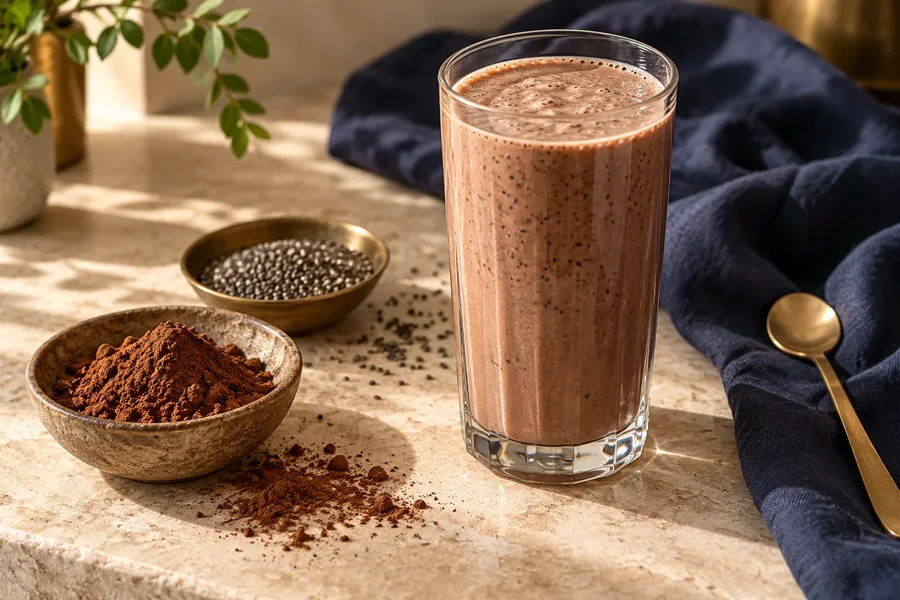 Imagen ilustrativa de Batida Isopure de cacao y crema