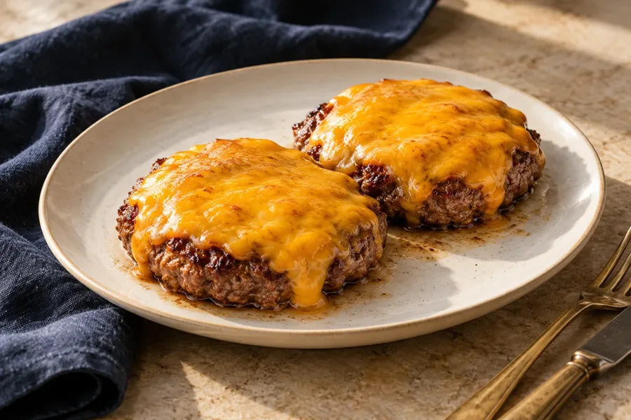 Imagen ilustrativa de Hamburguesas con cheddar, sin pan