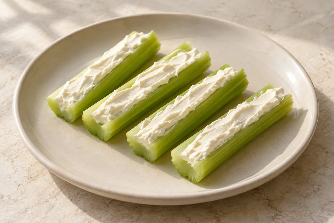 Imagen ilustrativa de Apio relleno de queso crema