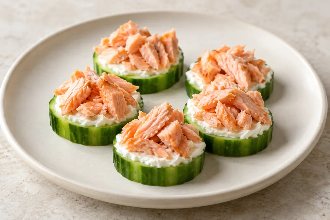 Imagen ilustrativa de Bocados de pepino y salmón