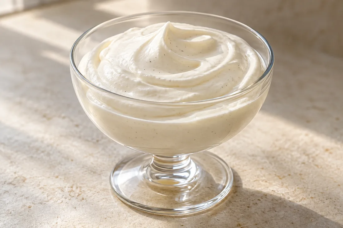 Imagen ilustrativa de Crema de yogur con vainilla