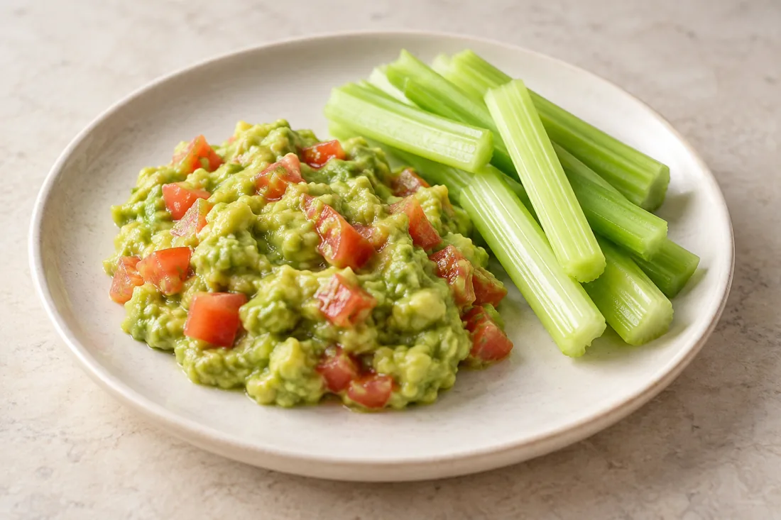 Imagen ilustrativa de Guacamole sencillo con apio