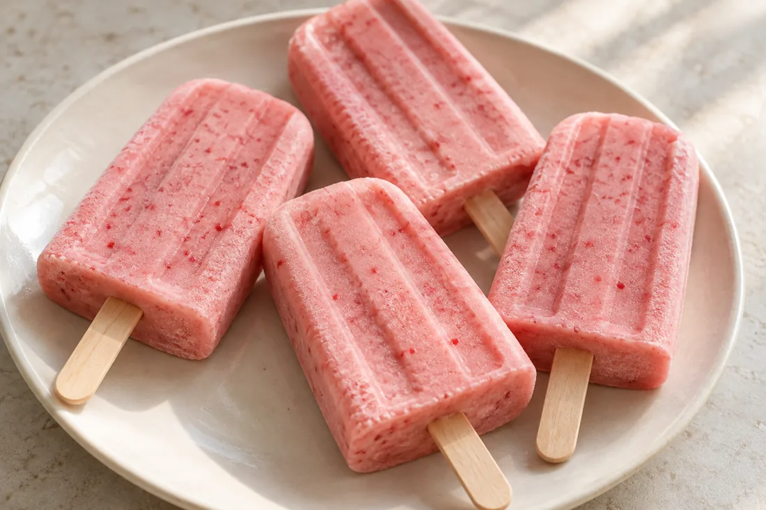 Imagen ilustrativa de Paletas cremosas de fresa