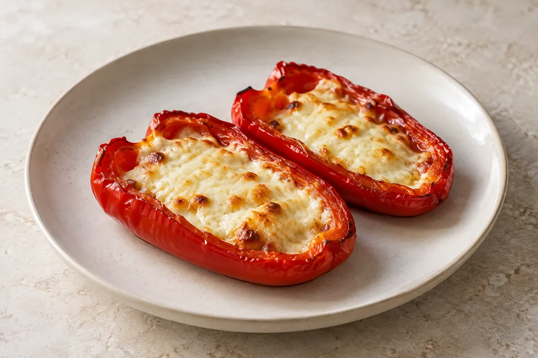 Imagen ilustrativa de Pimientos con queso crema al horno