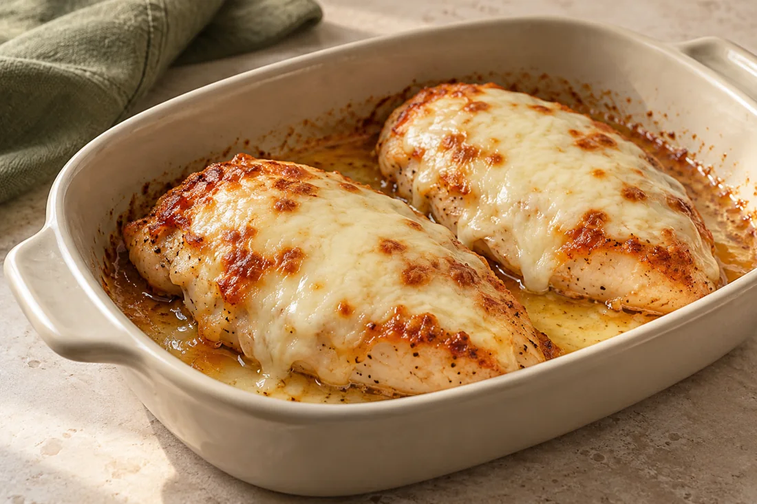 Imagen ilustrativa de Pollo con mozzarella al horno