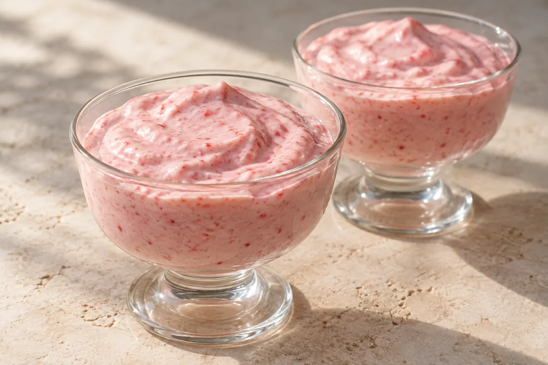 Imagen ilustrativa de Ricotta batida con fresa