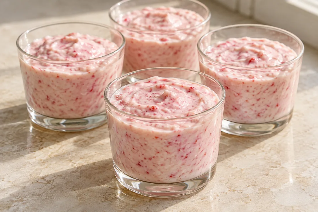 Imagen ilustrativa de Vasitos de cheesecake de fresa