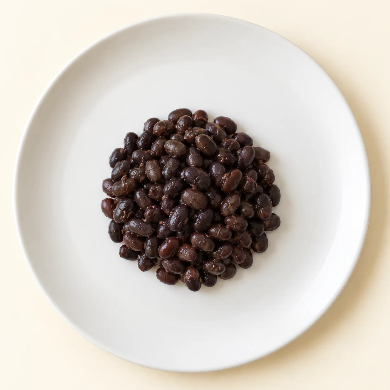 Porción visual aproximada de habichuelas negras sin caldo