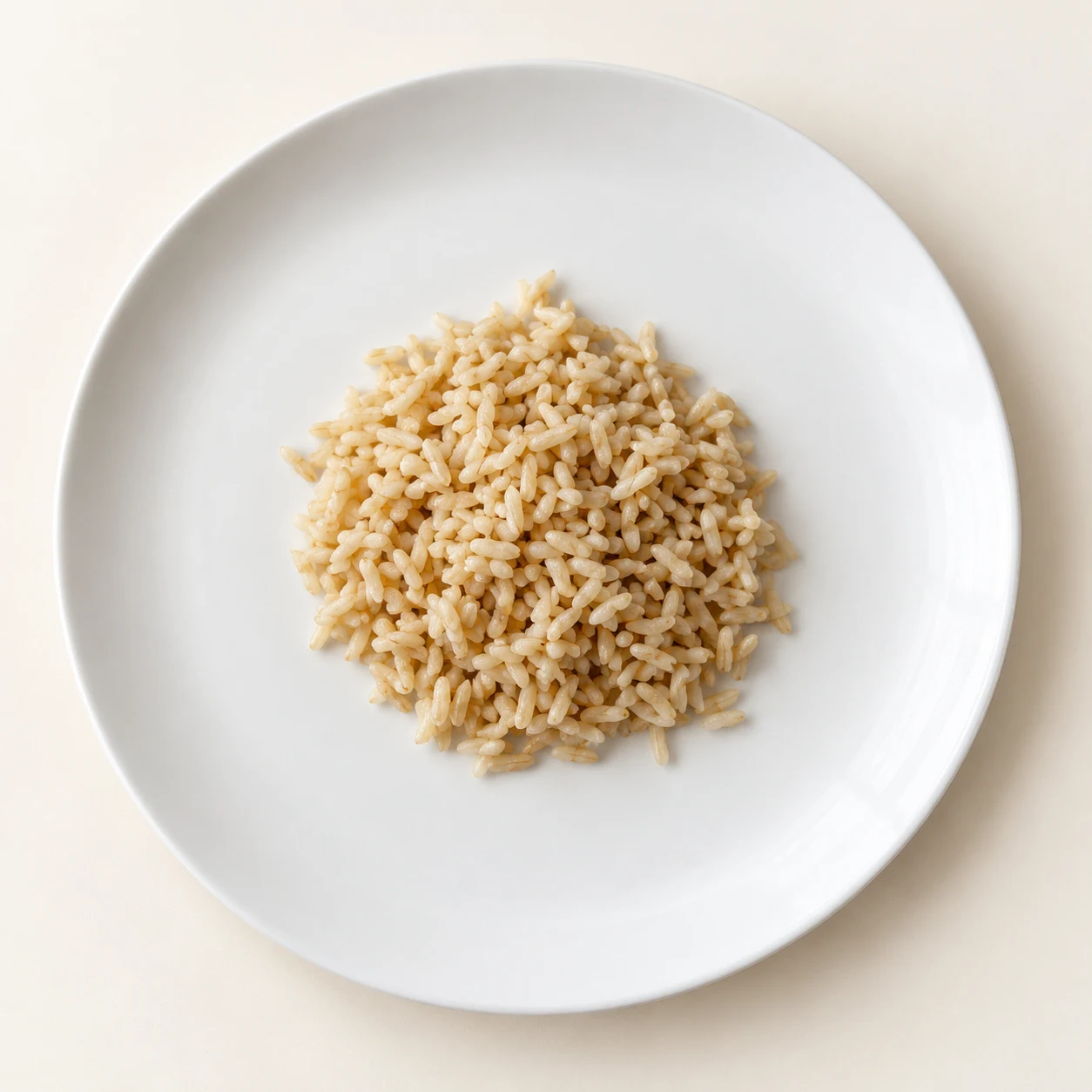Porción visual aproximada de arroz integral cocido