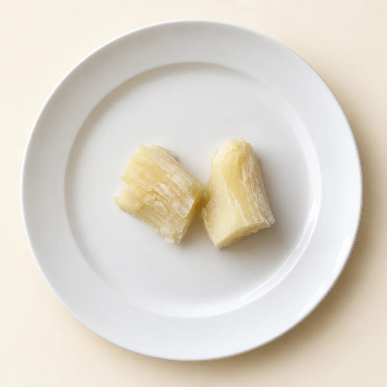 Porción visual aproximada de yuca cocida